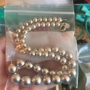 Tiffany silver beaded necklace